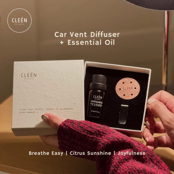 CLEÉN Car Vent Diffuser + EO Bundle-1